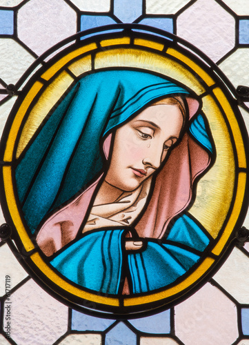 Photo: Vienna - Virgin Mary from windowpane in Carmelites church Vienna - Virgin Mary from windowpane in Carmelites church