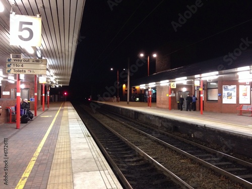 Instant Collection: Train station platform at night Train station platform at night