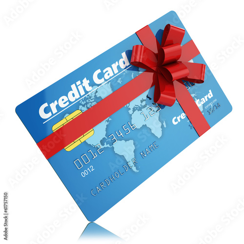 Illustration: Gift credit card isolated on white background Gift credit card isolated on white background