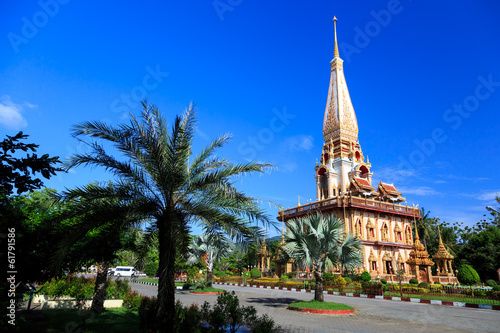 Photo: Wat Chalong temple at sunny day Phuket Thailand Wat Chalong temple at sunny day Phuket Thailand