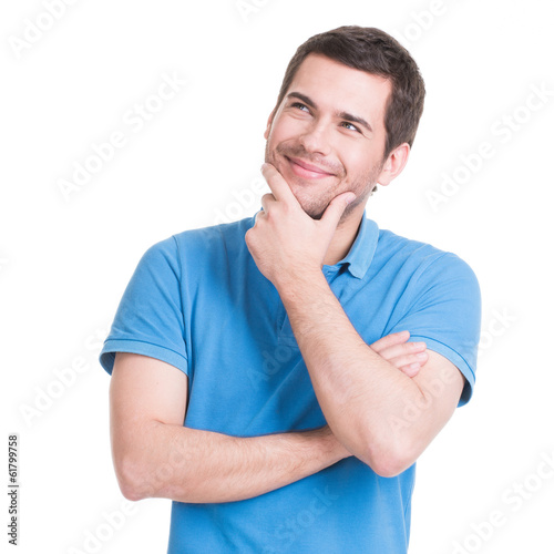 Photo: Portrait of the thinking man in casuals Portrait of the thinking man in casuals