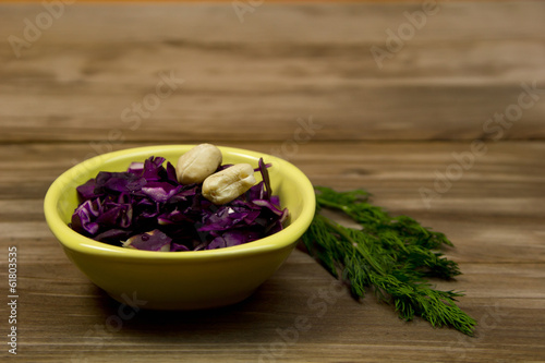 Photo: nuts and salad nuts and salad