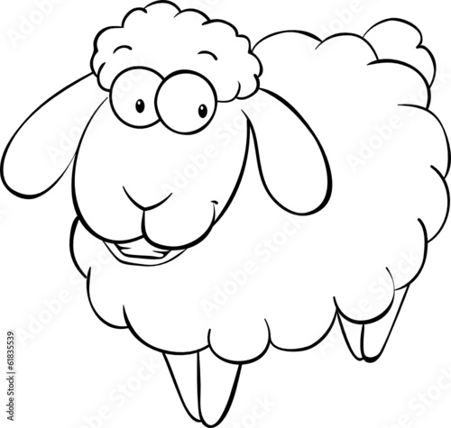 Fototapete Ausmalbild grinsendes Schaf