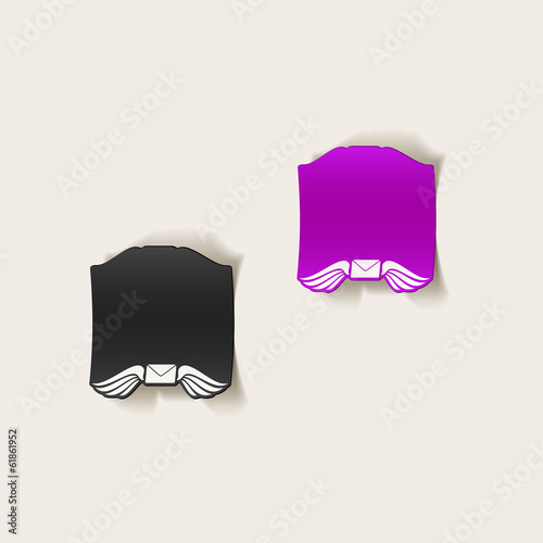 Vector: realistic design element: wing, envelope realistic design element: wing, envelope