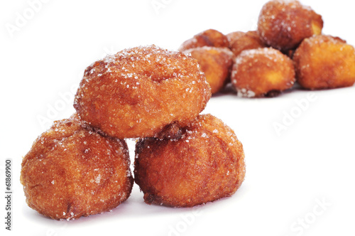 Photo: bunyols de Quaresma, typical pastries of Catalonia, Spain, eaten bunyols de Quaresma, typical pastries of Catalonia, Spain, eaten