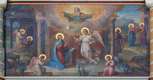 Photo: Vienna - Annunciation fresco in Carmelites church Vienna - Annunciation fresco in Carmelites church