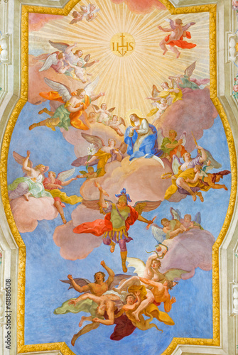 Photo: Vienna - Virgin Mary - Ceiling from baroque st. Annes church Vienna - Virgin Mary - Ceiling from baroque st. Annes church