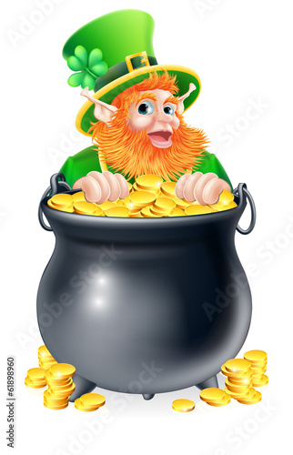 Vector: Leprechaun and pot of gold Leprechaun and pot of gold