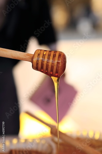 Photo: wood spoon with honey wood spoon with honey