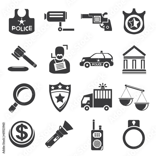 Vector: police icons police icons