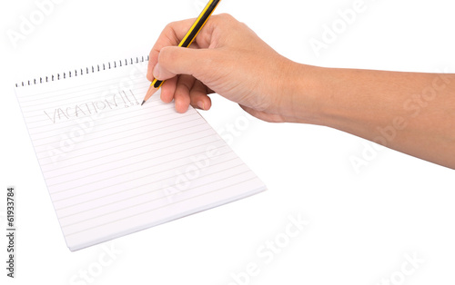 Photo: Vacation Word On Notepad Vacation Word On Notepad