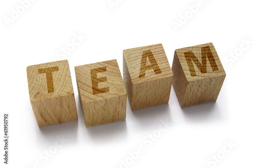 Photo: wood blocks with team word on white background wood blocks with team word on white background