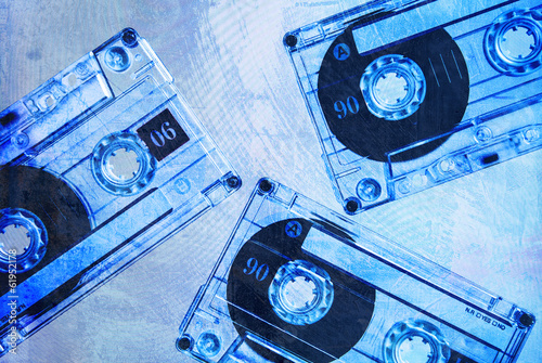 Photo: grunge cassette tapes blue grunge cassette tapes blue
