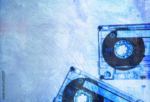 Photo: grungy old blue cassettes grungy old blue cassettes