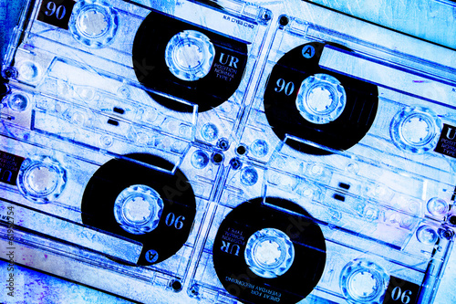 Photo: cassette tapes grungy blue cassette tapes grungy blue