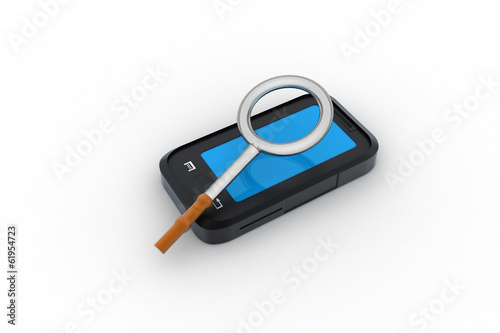 Illustration: smart phone with magnifying glass smart phone with magnifying glass