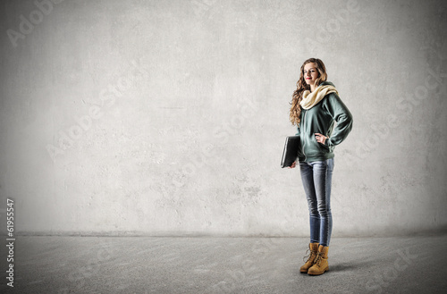 Photo: girl with laptop girl with laptop