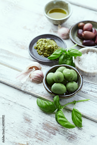 Photo: Basil Pesto, Olives, Sea Salt and Olive Oil Basil Pesto, Olives, Sea Salt and Olive Oil