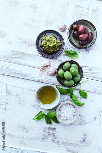 Photo: Basil Pesto, Olives, Sea Salt and Olive Oil Basil Pesto, Olives, Sea Salt and Olive Oil