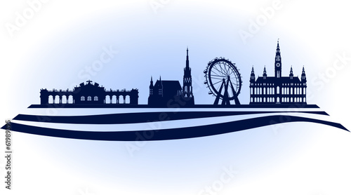 Vector: Wien Donaumetropole traditionell Wien Donaumetropole traditionell