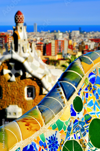 Photo: Park Guell in Barcelona, Spain Park Guell in Barcelona, Spain