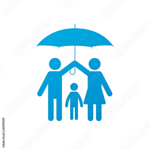 Vector: Family under umbrella icon Family under umbrella icon