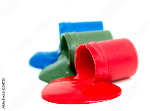 Photo: rgb jars of gouache isolated on white background rgb jars of gouache isolated on white background
