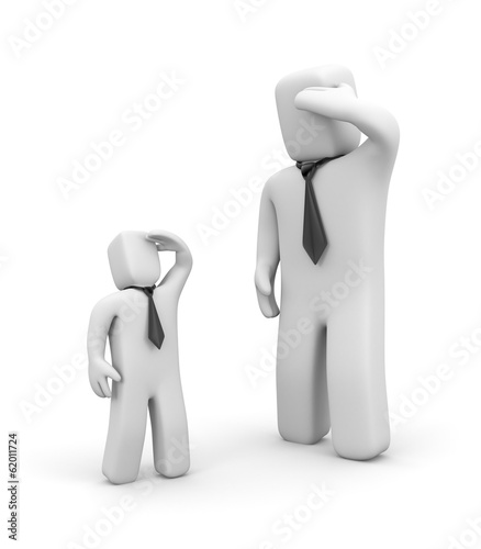 Illustration: Businessmen look at each other Businessmen look at each other