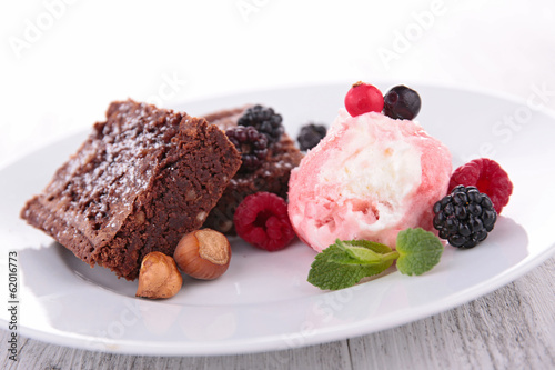 Photo: brownies and ice cream brownies and ice cream