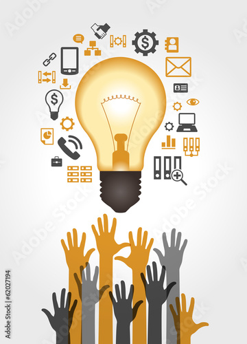 Vector: Concept of productive business ideas Concept of productive business ideas