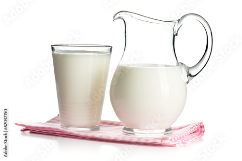 Photo: milk in glass and in pitcher milk in glass and in pitcher