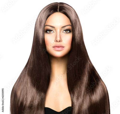 Photo: Beauty Woman with Long Healthy and Shiny Smooth Brown Hair Beauty Woman with Long Healthy and Shiny Smooth Brown Hair