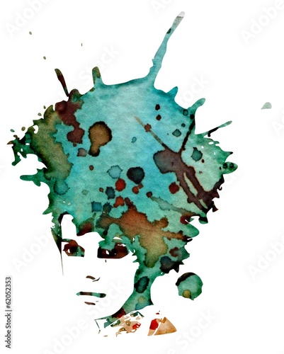 Fototapeta illustration of the abstract portrait of a woman