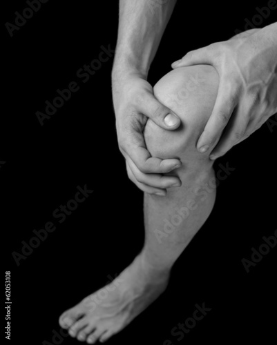 Photo: Pain in the male knee joint Pain in the male knee joint