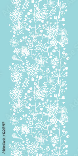 Vector: Vector blue and white lace garden plants vertical seamless Vector blue and white lace garden plants vertical seamless