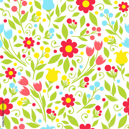Vector: seamless pattern with spring flowers seamless pattern with spring flowers
