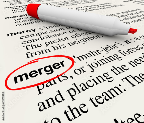 Illustration: Merger Dictionary Definition Combining Companies Word Merger Dictionary Definition Combining Companies Word