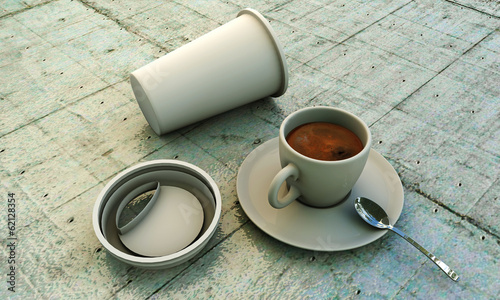 Illustration: coffee on concrete floor coffee on concrete floor