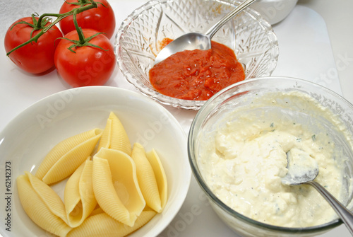 Photo: Ingredients for Baked Stuffed Pasta Shells Ingredients for Baked Stuffed Pasta Shells