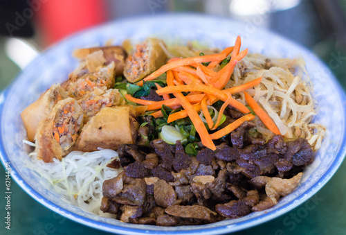 Photo: Traditional Bowl of Vietnamese Bun Vermicelli Rice Stick Salad Traditional Bowl of Vietnamese Bun Vermicelli Rice Stick Salad