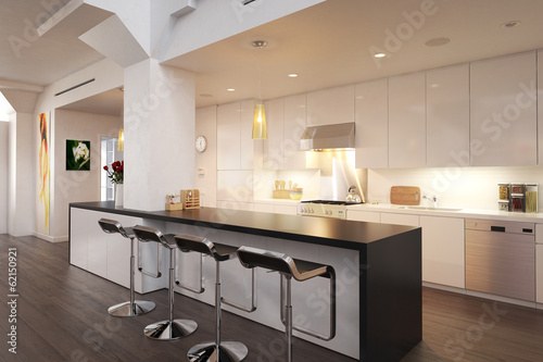 Photo: Kitchen implemented inside a city loft Kitchen implemented inside a city loft