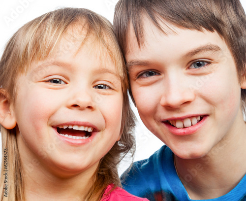 Photo: Sister and brother smiling Sister and brother smiling
