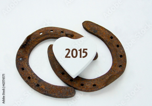 Photo: 2015,année chance,porte-bonheur,fer à cheval 2015,année chance,porte-bonheur,fer à cheval