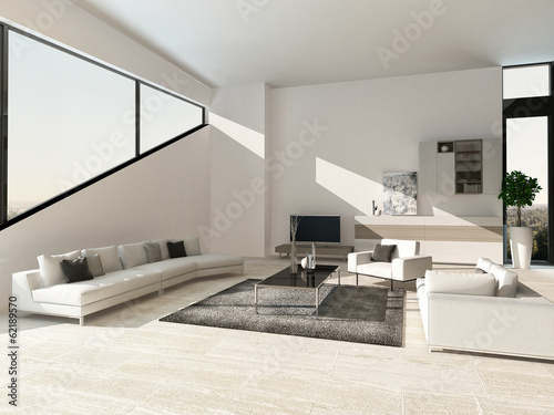 Illustration: Modern luxury living room interior with nice furniture Modern luxury living room interior with nice furniture