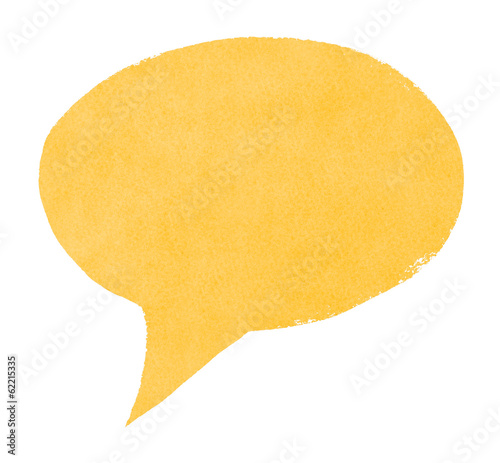 Photo: Watercolor Hand-Painted Yellow Speech Bubble Watercolor Hand-Painted Yellow Speech Bubble