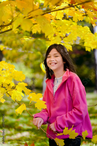 Photo: little biracial asian girl standing amongst bright autumn leaves little biracial asian girl standing amongst bright autumn leaves
