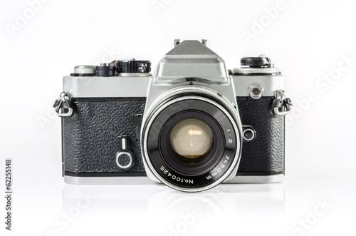Photo: retro photo camera isolated on white :Clipping path included retro photo camera isolated on white :Clipping path included