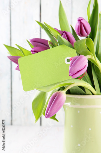 Photo: tulips with card tulips with card