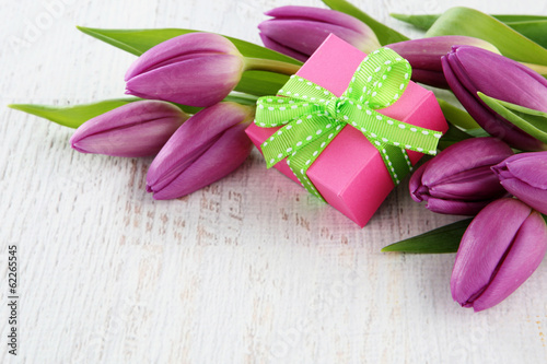 Photo: tulips with card tulips with card
