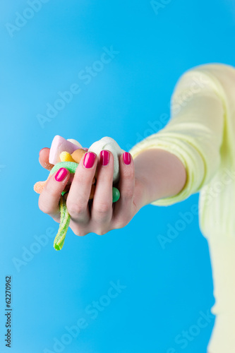Photo: Girl with sweet goodies and candy Girl with sweet goodies and candy